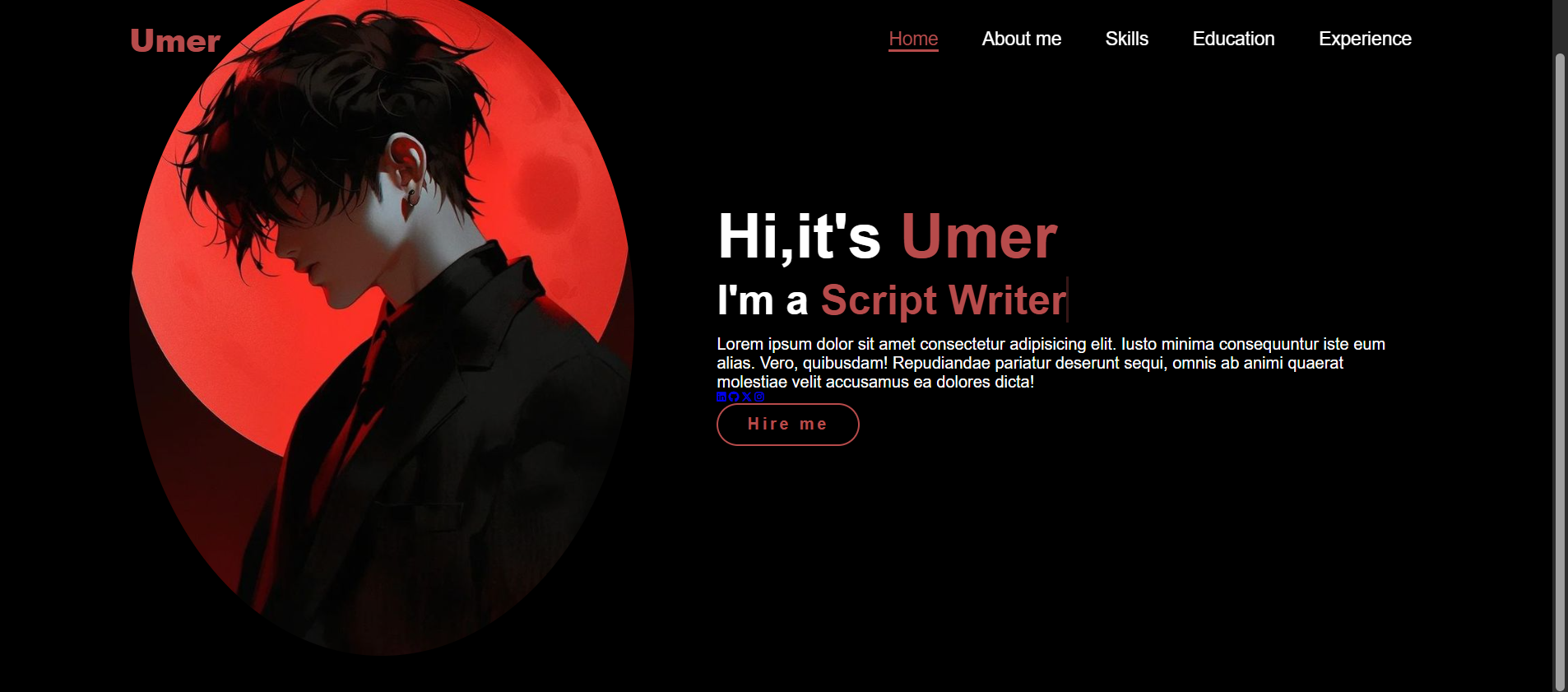 First portfolio website design